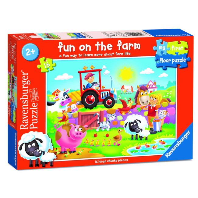 Ravensburger - 16 Piece First Floor Puzzle_ Fun on the Farm