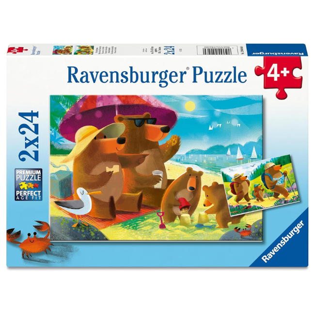 Ravensburger - 2x24 Piece puzzle Bear Family Vacations Ravensburger - 2x24 Piece puzzle Bear Family Vacations