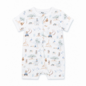 Bebe - Brady: Organic Short Sleeve Zip Romper