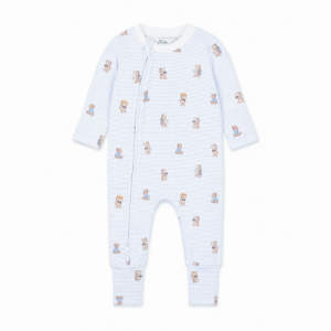 Bebe - Brady: Organic Stripe Long Sleeve Zipsuit