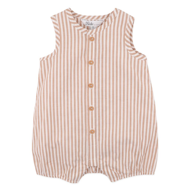 bebe BRADY STRIPE WOVEN ROMPER