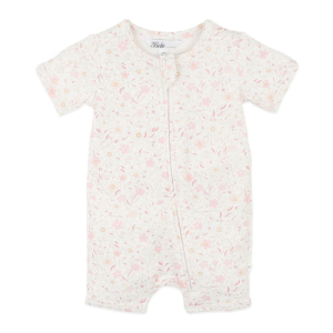 Bebe White Label - Faye: Short Sleeve Organic Zipsuit