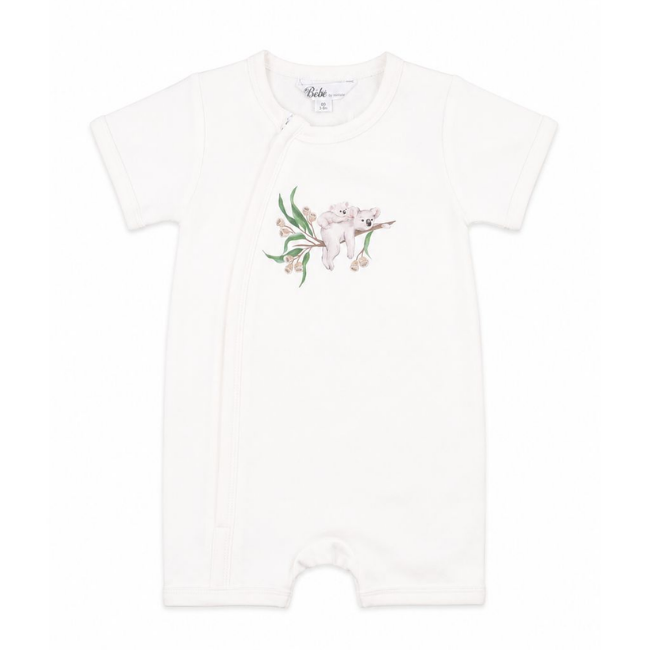 bebe TAYLOR ORGANIC SS KOALA ZIP ROMPER