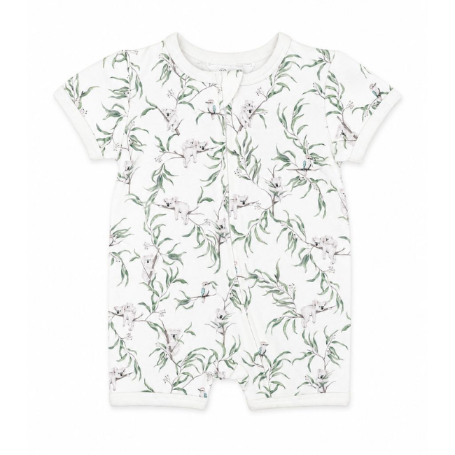 bebe TAYLOR ORGANIC SS ZIP ROMPER