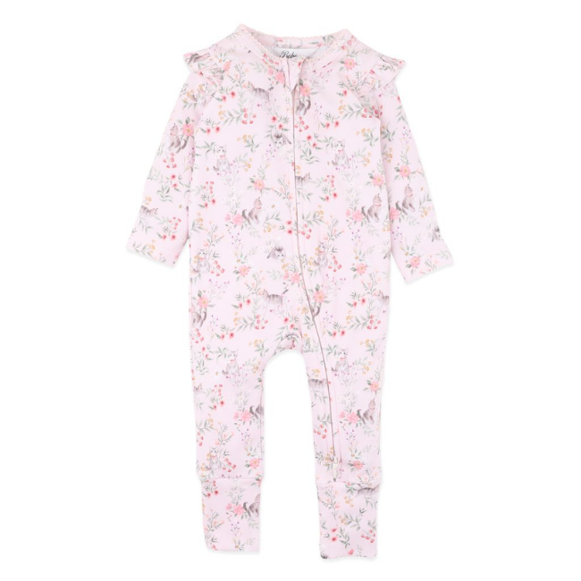 bebe WILLA ORGANIC LS ZIPSUIT