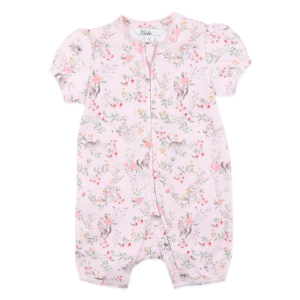 Bebe - Willa: Organic Short Sleeve Zip Romper