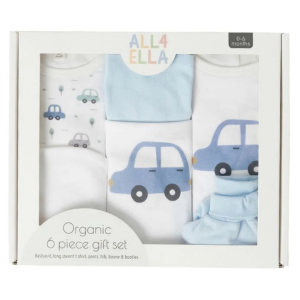 All4Ella - Organic 6 Piece Clothing Gift Set: Beep Beep