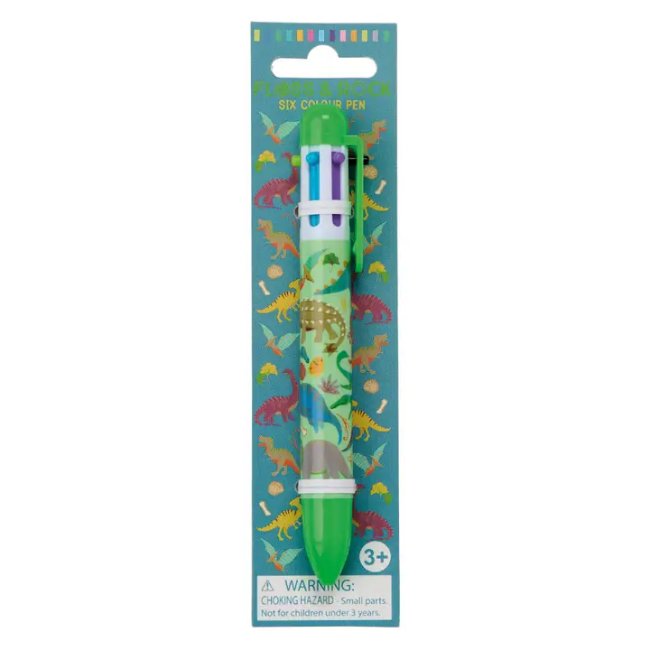 Floss & Rock Six Colour Pen - Dinosaur