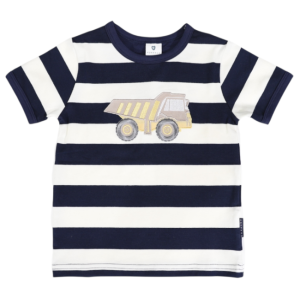 Korango - Truck Applique Tee: Navy Stripe