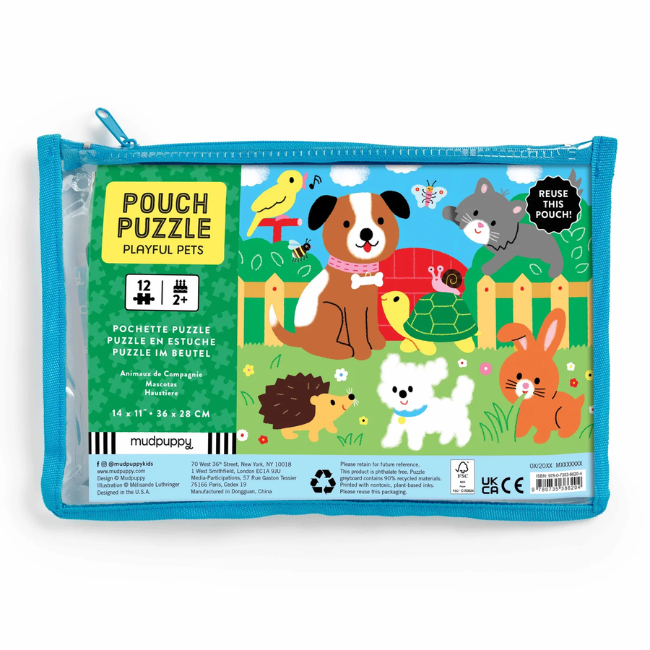 Mudpuppy Playful Pets Pouch Puzzle - 12pcs Mudpuppy Playful Pets Pouch Puzzle - 12pcs