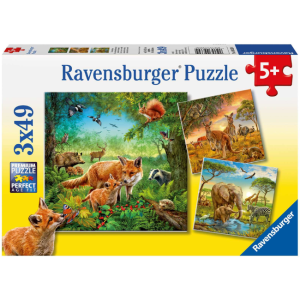 Ravensburger - 3x49 Piece Puzzle: Animals of the Earth