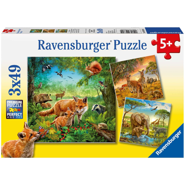 Ravensburger - Animals of the Earth Puzzle 3x49 Pieces