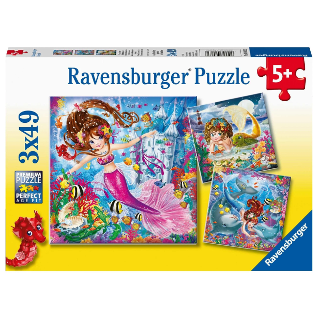Ravensburger - Charming Mermaids Puzzle 3x49 Pieces