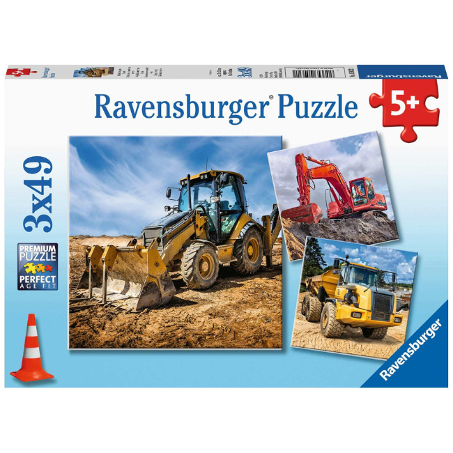 Ravensburger - Digger at Work! Puzzle 3x49 Pieces
