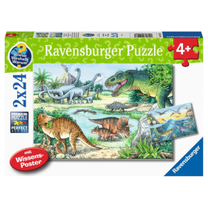 Ravensburger - 2x24 Piece Puzzle: Dinosaurs of Land and Sea