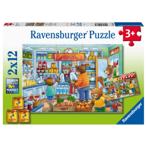 Ravensburger - 2x12 Piece Puzzle: Let's Go Shopping