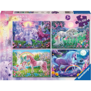 Ravensburger - 4x100 Piece Bumper Puzzle Pack: Magical Unicorns