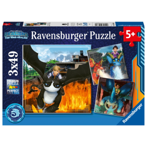 Ravensburger - 3x49 Piece Puzzle: Dragons The Nine Realms Wild Things