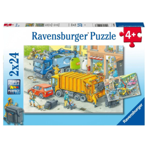 Ravensburger - 2x24 Piece Puzzle: Working Trucks
