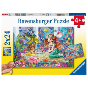 Ravensburger - 2x24 Piece Puzzle: Mermaid Tea Party