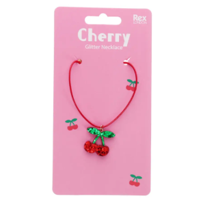 Rex London - Glitter Necklace: Cherry