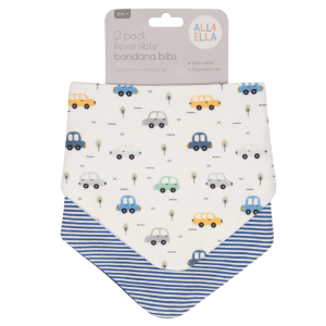 All4Ella - Reversible Bandana Bibs 2 Pack: Beep Beep