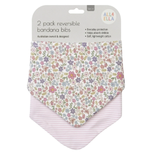 All4Ella - Reversible Bandana Bibs 2 Pack: Blossom
