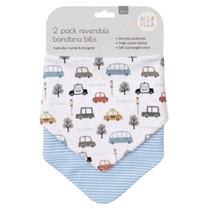 All4Ella - Reversible Bandana Bibs 2 Pack: City Patrol