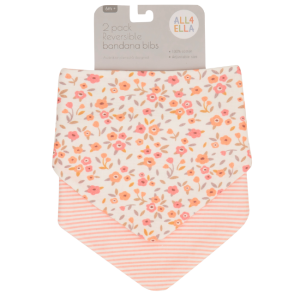 All4Ella - Reversible Bandana Bibs 2 Pack: Floral Bouquet