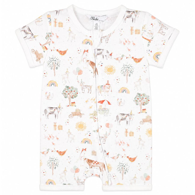 bebe SCOUT ORGANIC SS ZIP ROMPER