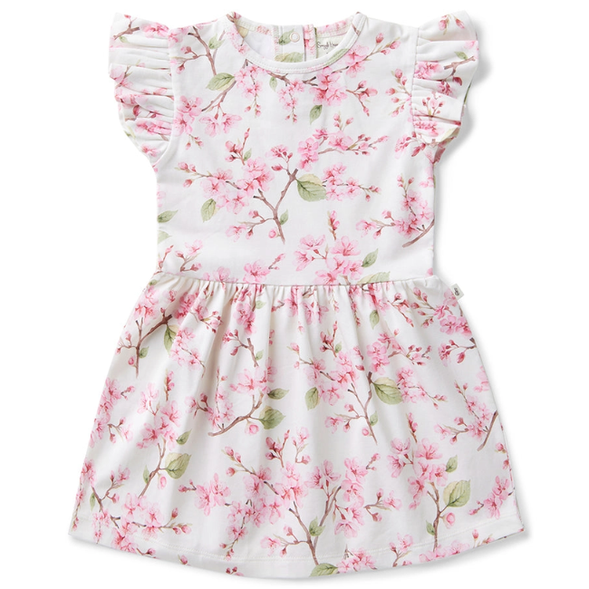 snuggle hunny cherry blossom Short Sleeve Organic Dress
