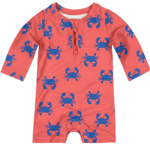 Toshi - Swim Onesie Long Sleeve: Pirate Mud Crabs