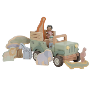 Little Dutch - Safari Friends: Wooden Safari Car with Animals