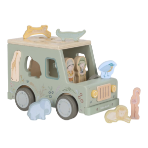Little Dutch - Safari Friends: Wooden Shape Sorter Safari Car