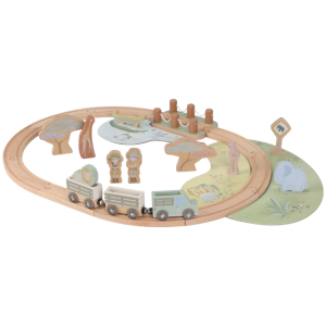 Little Dutch - Safari Friends: Wooden Train Set