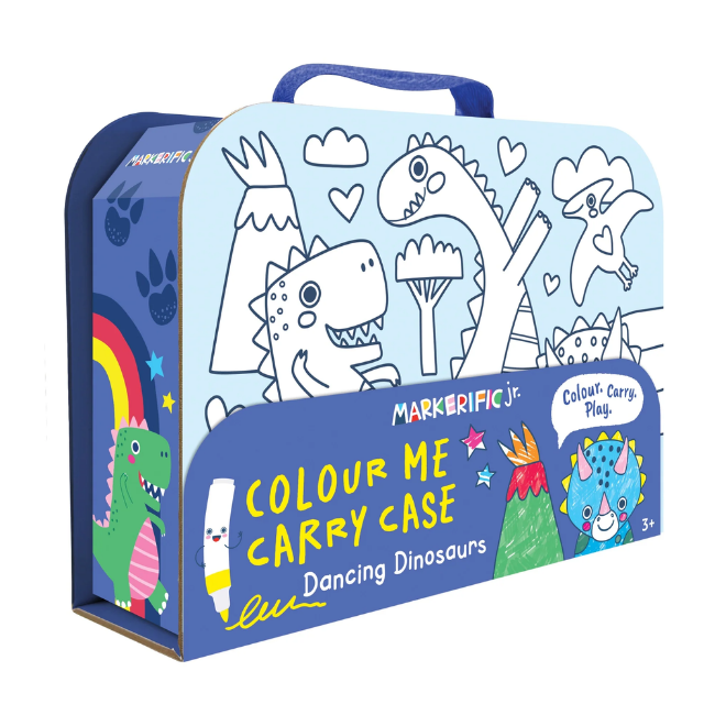 Markerific Jr. - Colour Me Carry Case - Dancing Dinosaurs