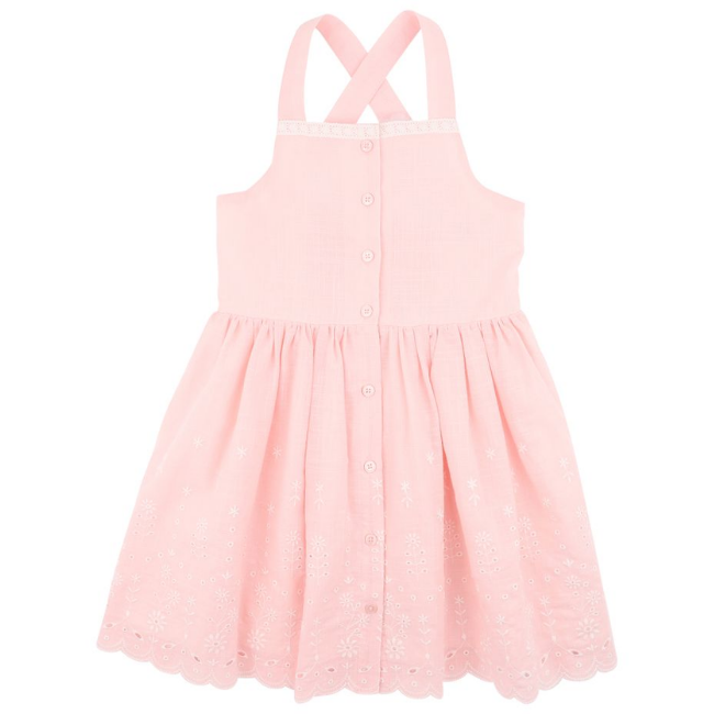bebe CHELSEA BRODERIE HEM DRESS 3-7Y
