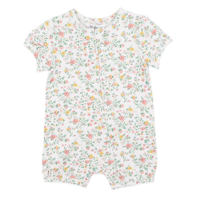 bebe PIA ORGANIC SS ZIP ROMPER