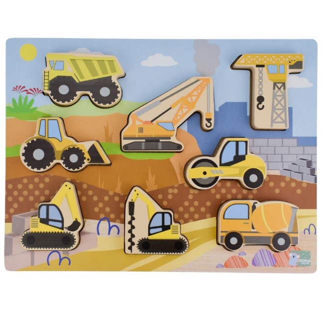 koala dream WOODEN CHUNKY CONSTRUCTION VEHICLE PUZZLE