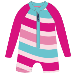 Korango - Zip Rash Suit: Pink Swirl