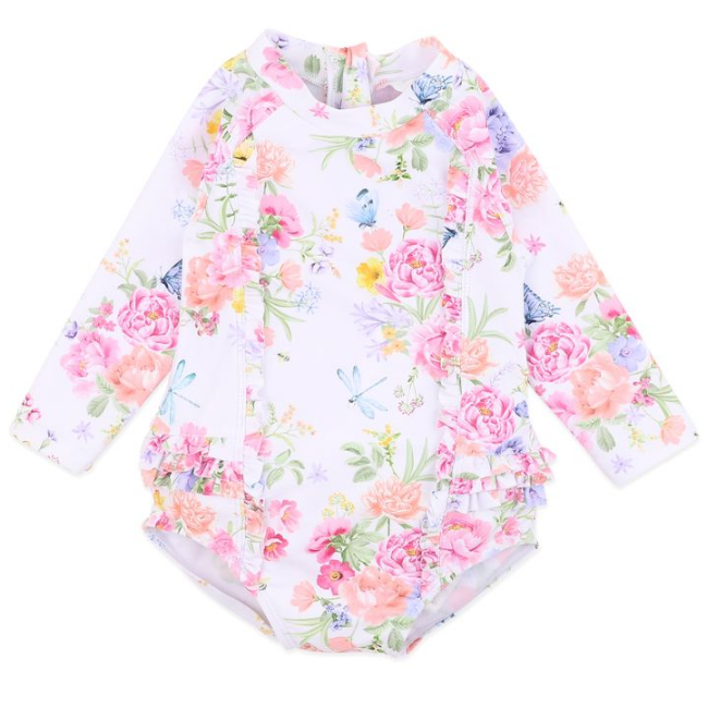 minihaha swim BIANCA WHITE LS SUNSUIT minihaha swim BIANCA WHITE LS SUNSUIT