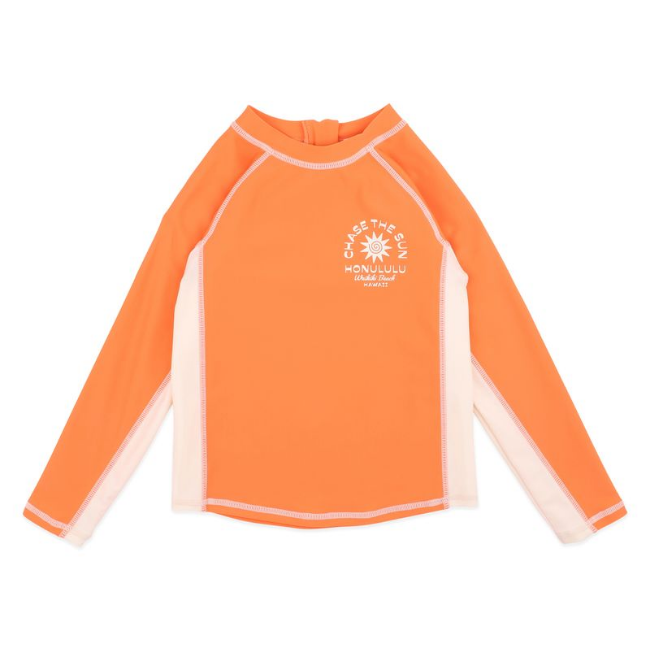 minihaha swim BODHI BURNT ORANGE LS RASH TOP