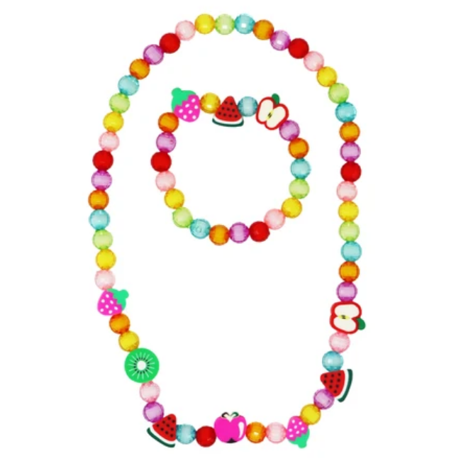 pink poppy Fruit Necklace & Bracelet Set nbg174