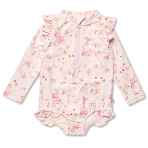 Snuggle Hunny - Frill Swimsuit: Flamingos
