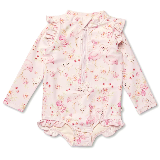 snuggly hunny Frill Swimsuit Flamingos snuggly hunny Frill Swimsuit Flamingos