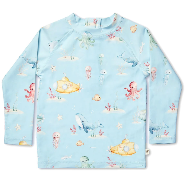 snuggly hunny Rashie Vest Blue Little Subs snuggly hunny Rashie Vest Blue Little Subs
