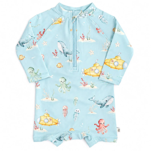Snuggle Hunny - Swim Shortie: Blue Little Subs
