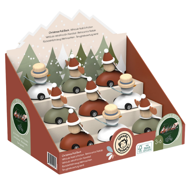 speedy monkey Christmas Pull Back