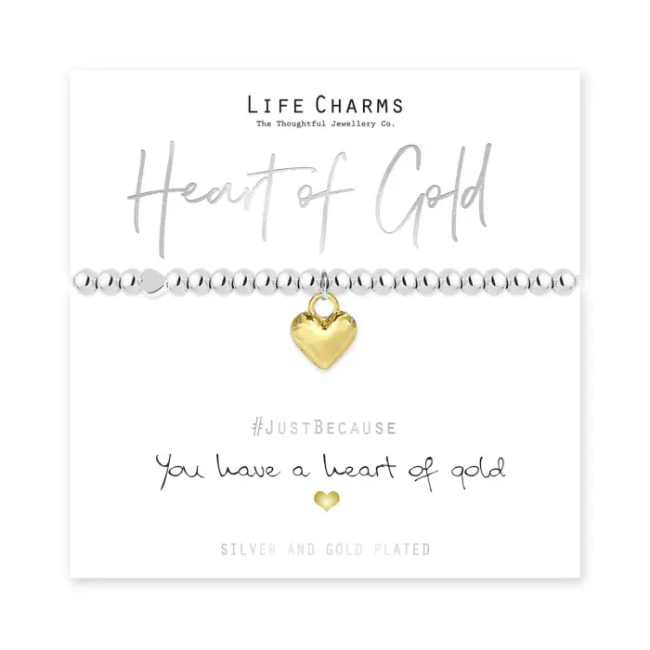 splosh Life Charms Just Because Heart Of Gold Bracelet splosh Life Charms Just Because Heart Of Gold Bracelet
