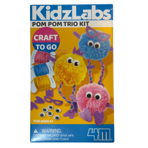 4M - KidzLabz: Craft-to-Go Pom Pom Trio Kit